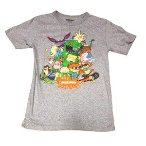 GRAY RUGRATS GRAPHIC T SHIRT SIZE S GRAY NICKELODEON SHORT SLEEVE KIDCORE WOMENS